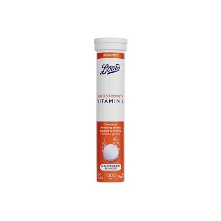 Boots Blackcurrant Effervescent Vitamin C 1000mg 20 Tablets