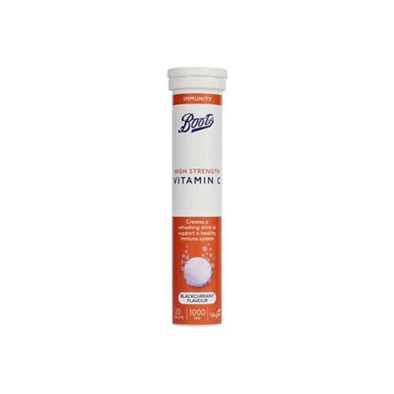 Boots Blackcurrant Effervescent Vitamin C 1000mg 20 Tablets