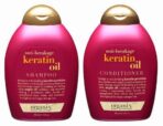 OGX Frizz-Free + Keratin Smoothing Oil Shampoo & Conditioner 385ml