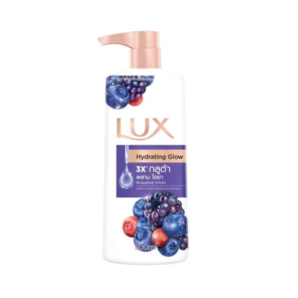 Lux Shower Cream Hydrating Glow Mixed Berries 3X Gluta Body Wash 500ml