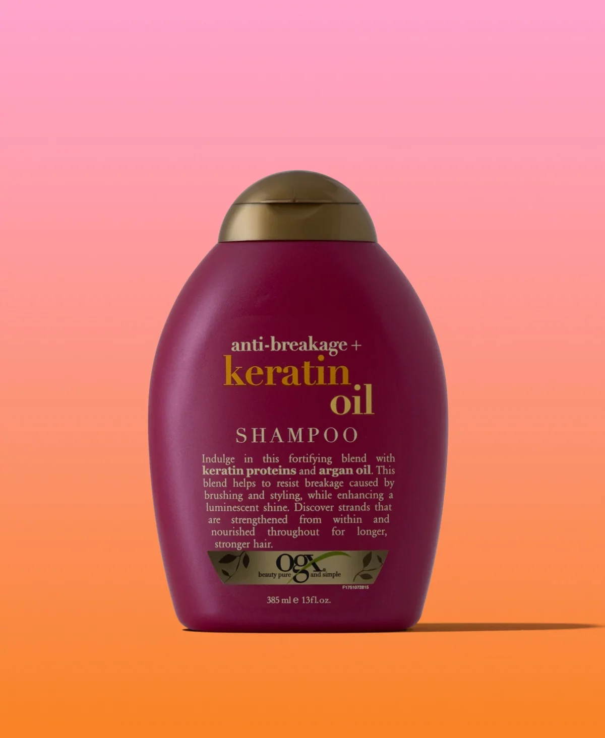 OGX Frizz-Free + Keratin Smoothing Oil Shampoo & Conditioner 385ml - Image 2