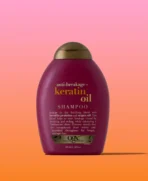 OGX Frizz-Free + Keratin Smoothing Oil Shampoo & Conditioner 385ml - Image 2