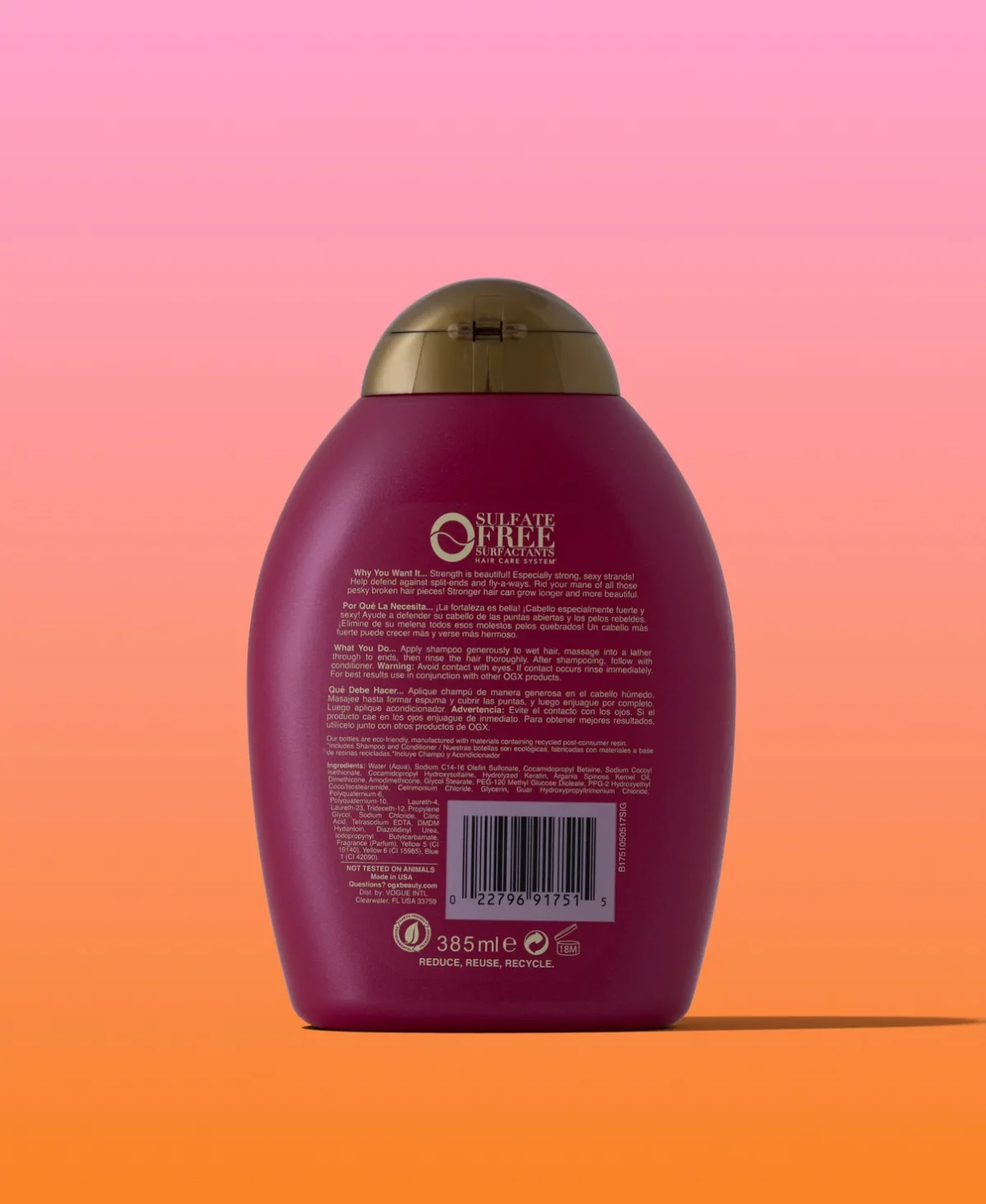 OGX Frizz-Free + Keratin Smoothing Oil Shampoo & Conditioner 385ml - Image 3